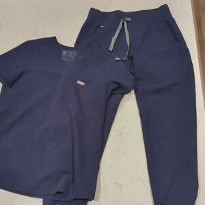 Figs set Deep Blue Scrub Joggers